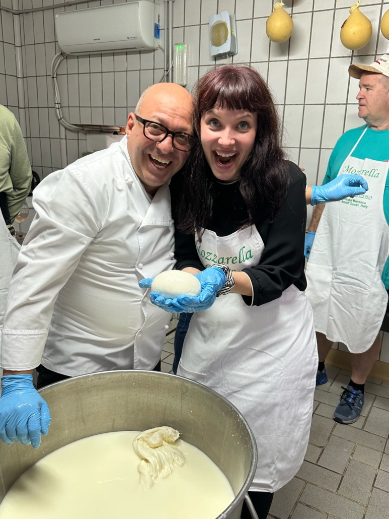 Kat making mozzarella