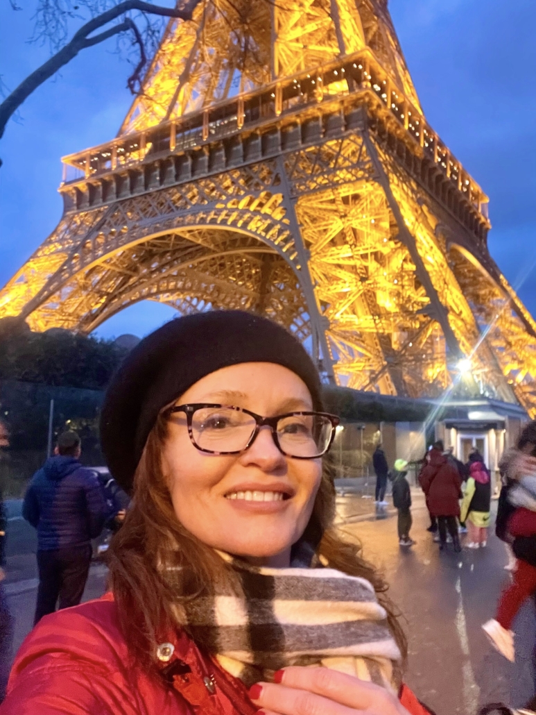 Mandee at Eiffel Tower at Night