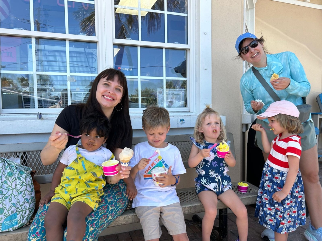 Molly & Kat & Kids Eating Ice Cream
