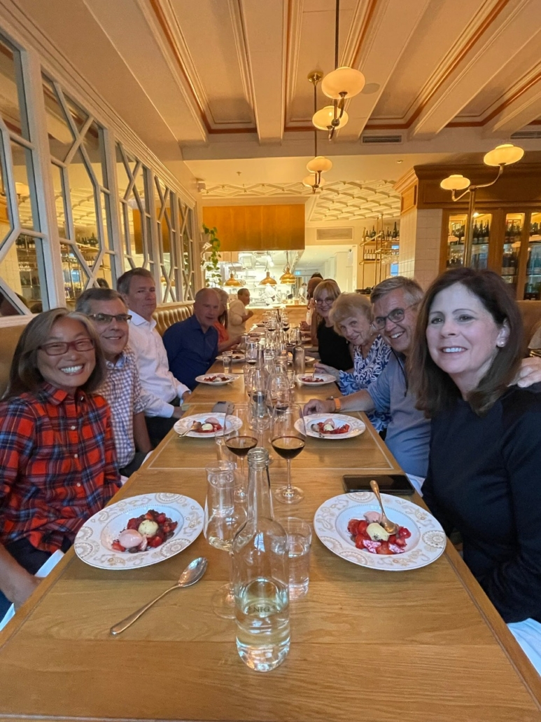 Group in restaurant